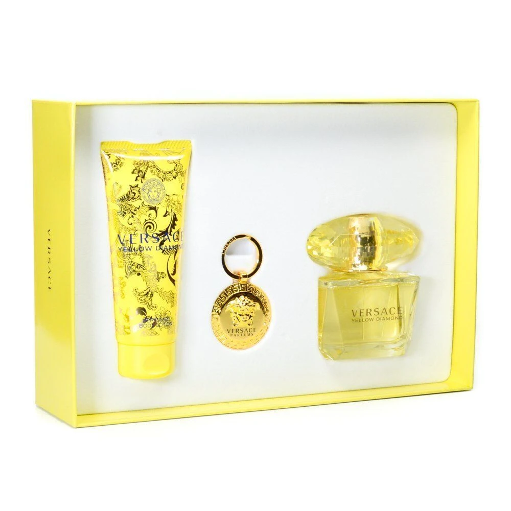 Versace Yellow Diamond Confezione Regalo 90ml EDT + 100ml Lozione Corpo + Etichetta Borsa 3 Versace Yellow Diamond Confezione Regalo 90ml EDT + 100ml Lozione Corpo + Etichetta Borsa